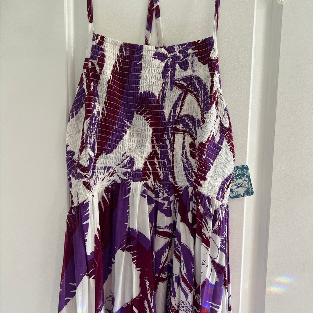 NWT Free People maxi dress purple white size M